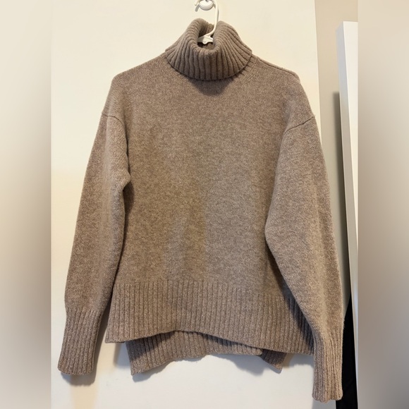 POLO RALPH LAUREN RELAXED TURTLE NECK SWEATER BEIGE WOMENS SMALL WOOL CASHMERE - Picture 3 of 11